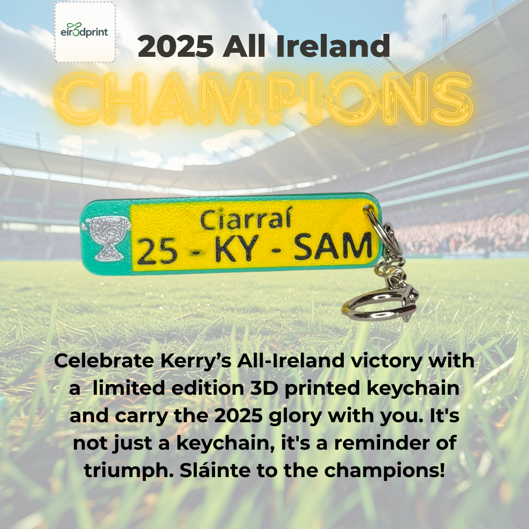 Kerry 2025 All-Ireland Football Champions Keychain – “25-KY-SAM” Number Plate Style Souvenir
