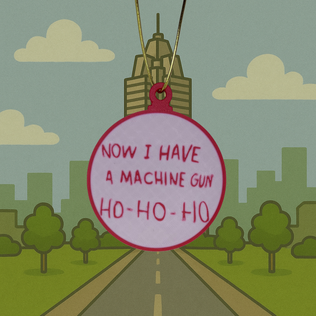 Die Hard Christmas Decoration – “Now I Have a Machine Gun, Ho Ho Ho” Bauble