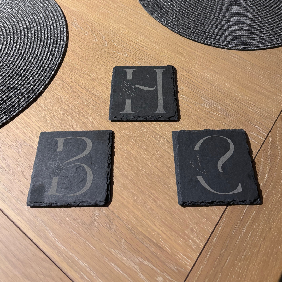 Personalised Monogram Slate Coaster