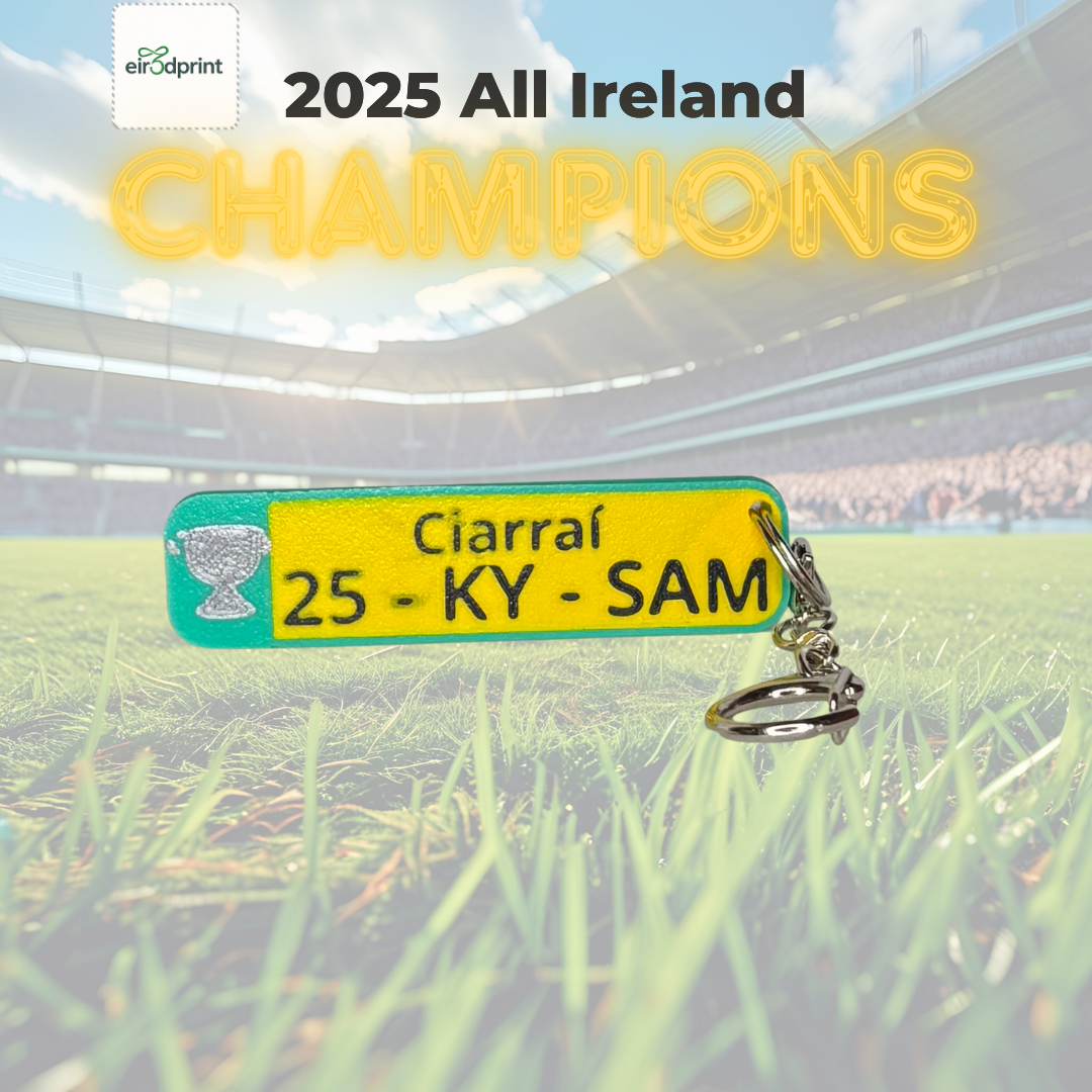 Kerry 2025 All-Ireland Football Champions Keychain – “25-KY-SAM” Number Plate Style Souvenir