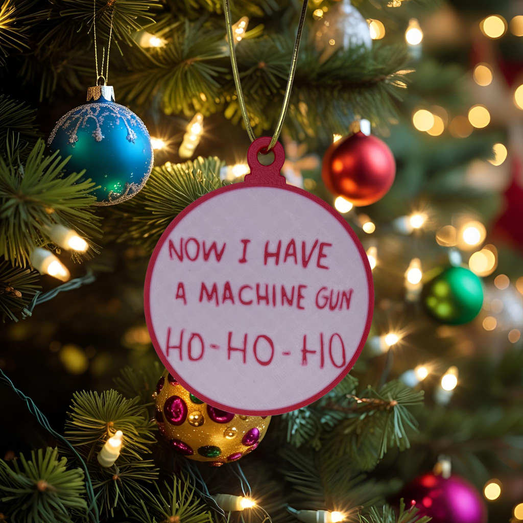 Die Hard Christmas Decoration – “Now I Have a Machine Gun, Ho Ho Ho” Bauble