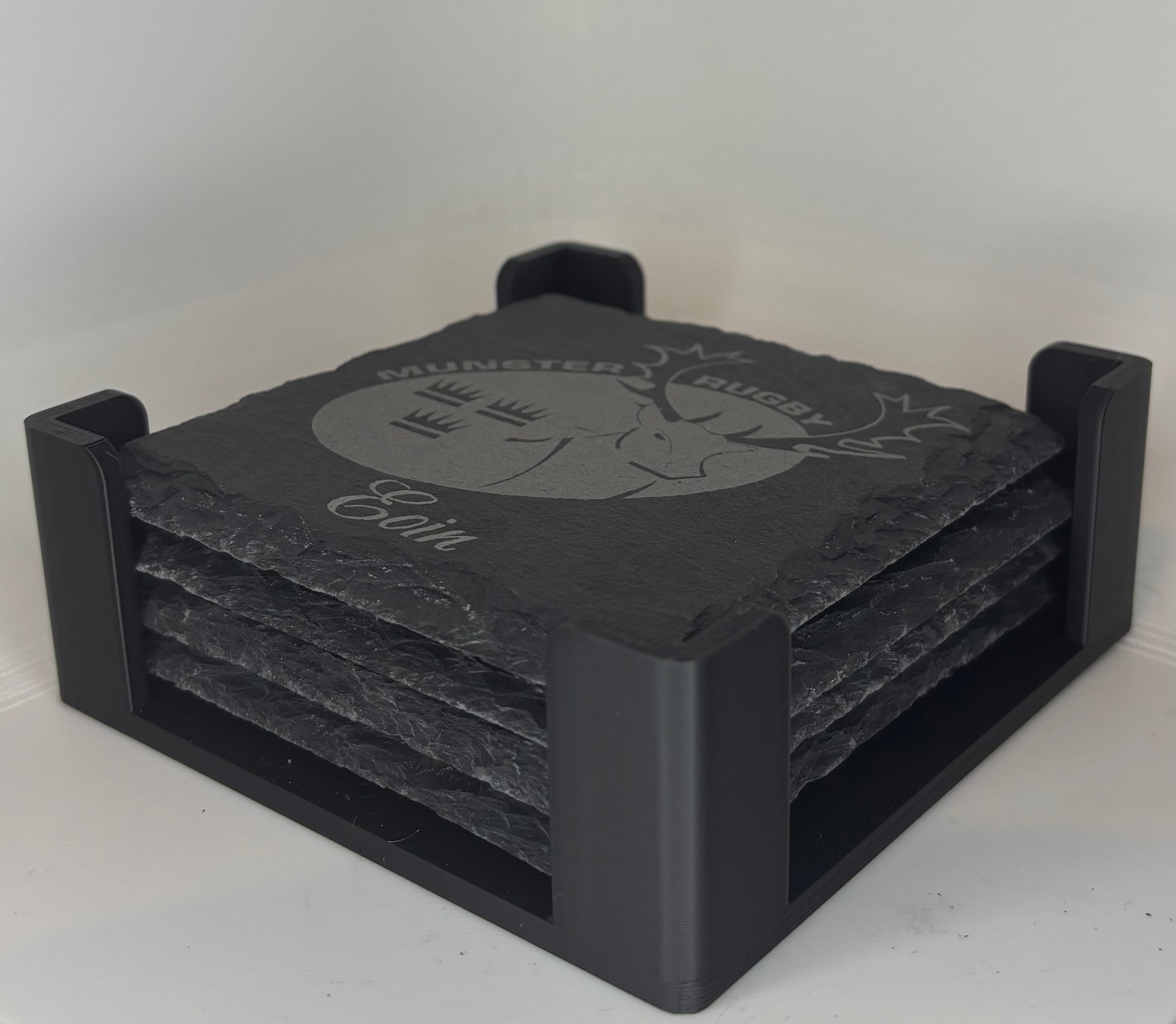 Personalised Laser Engraved Slate Coaster – Custom Club Crest & Name