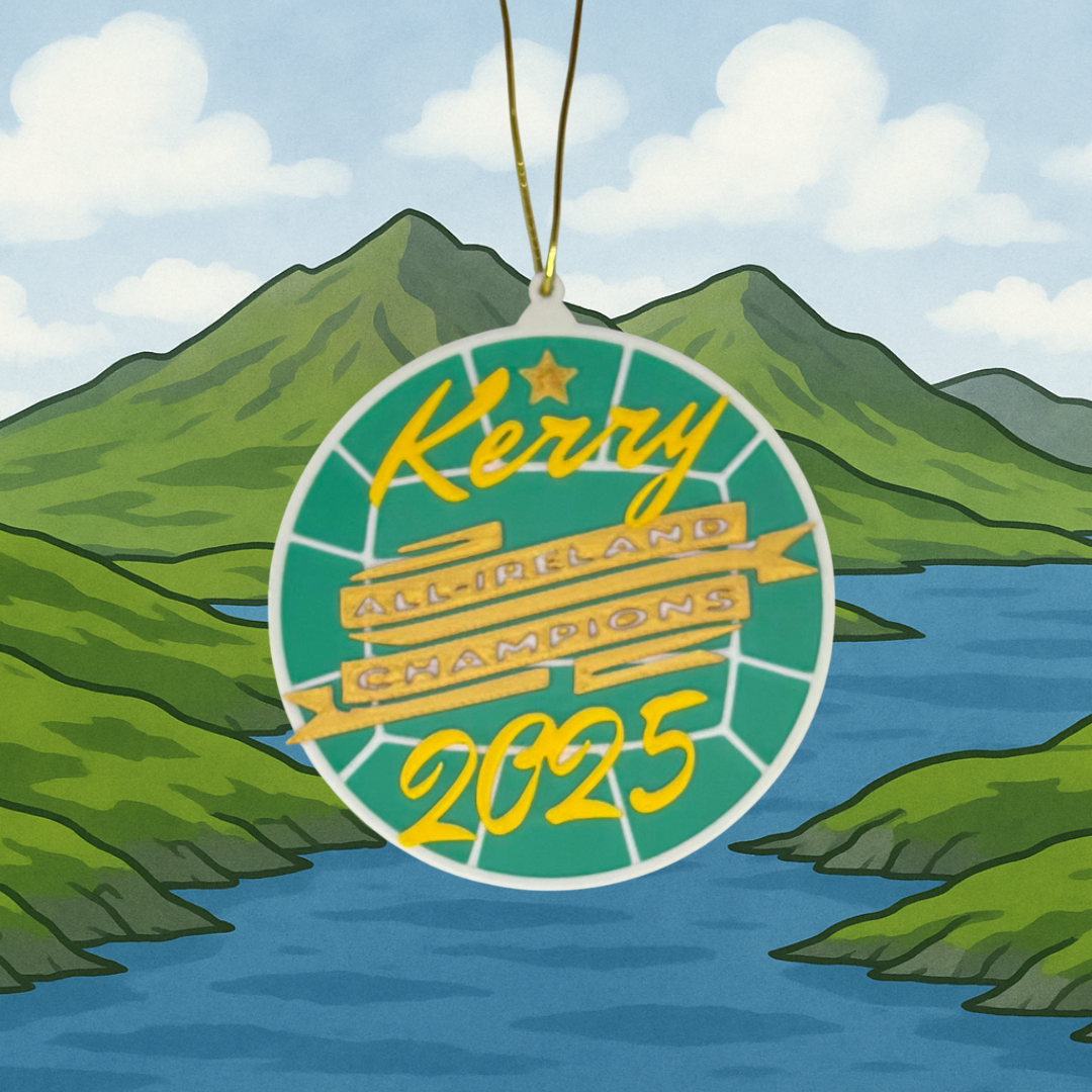 Kerry Football All-Ireland Champions 2025 Ornament – Gaelic Football Design in Green & Gold