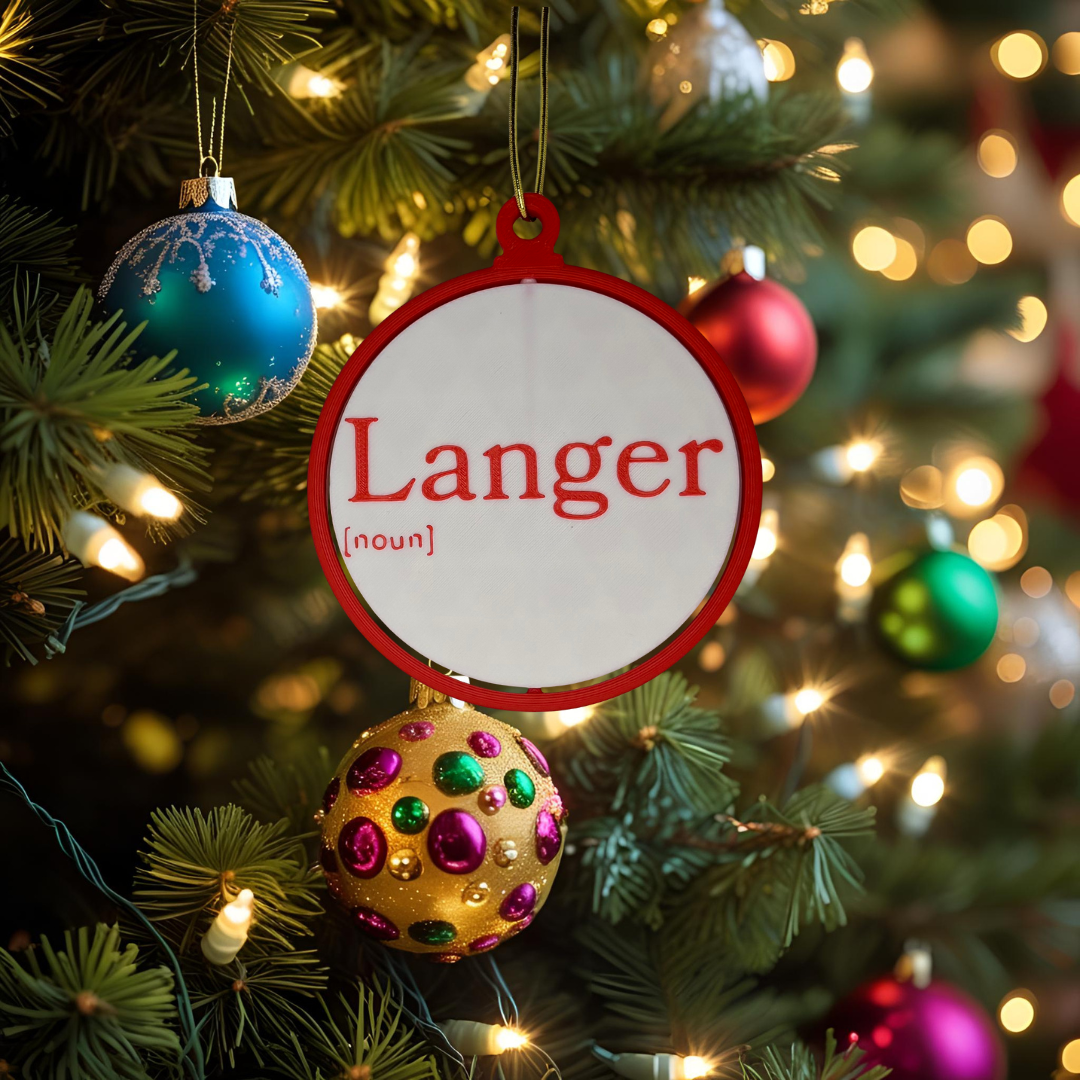 Cork Slang “Langer” Ornament – Spinning Irish Slang Christmas Decoration
