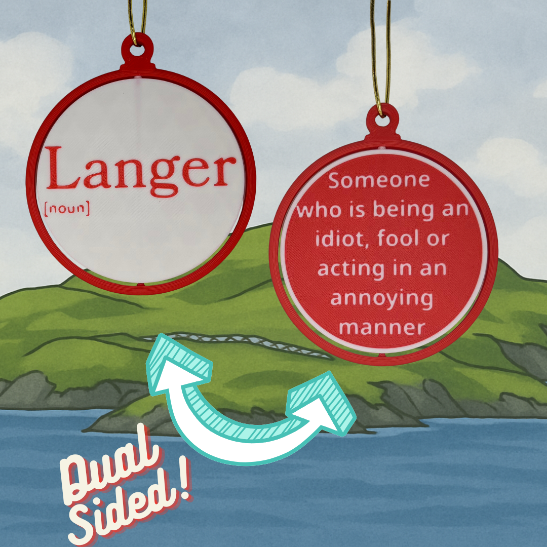 Cork Slang “Langer” Ornament – Spinning Irish Slang Christmas Decoration