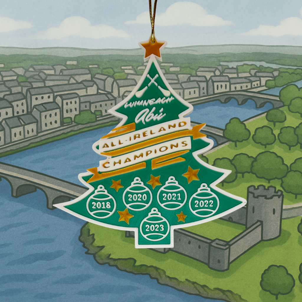 Limerick Hurling All-Ireland Champions Ornament – “Luimneach Abú” Christmas Tree Decoration