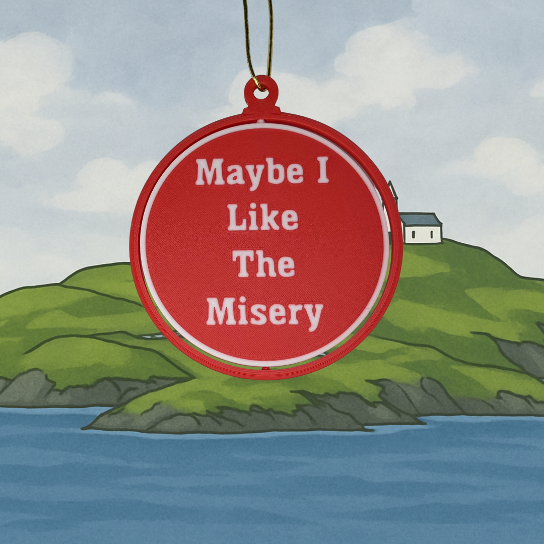 Father Ted “Maybe I Like The Misery” Ornament – Irish Comedy Spinning Christmas Decoration